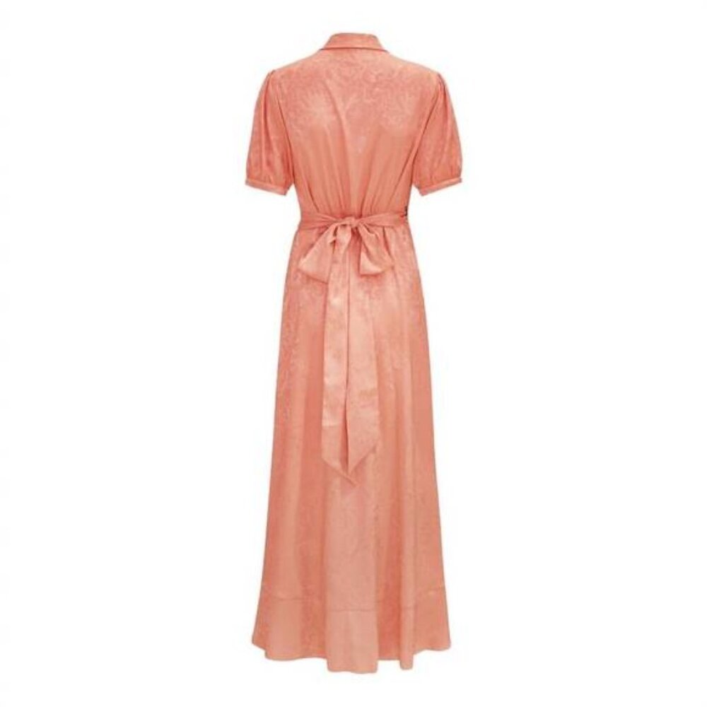 Karmamia Iris Dress Peach Floral Wrap Midi Ruffle NWT - Size S/M - Picture 2 of 2